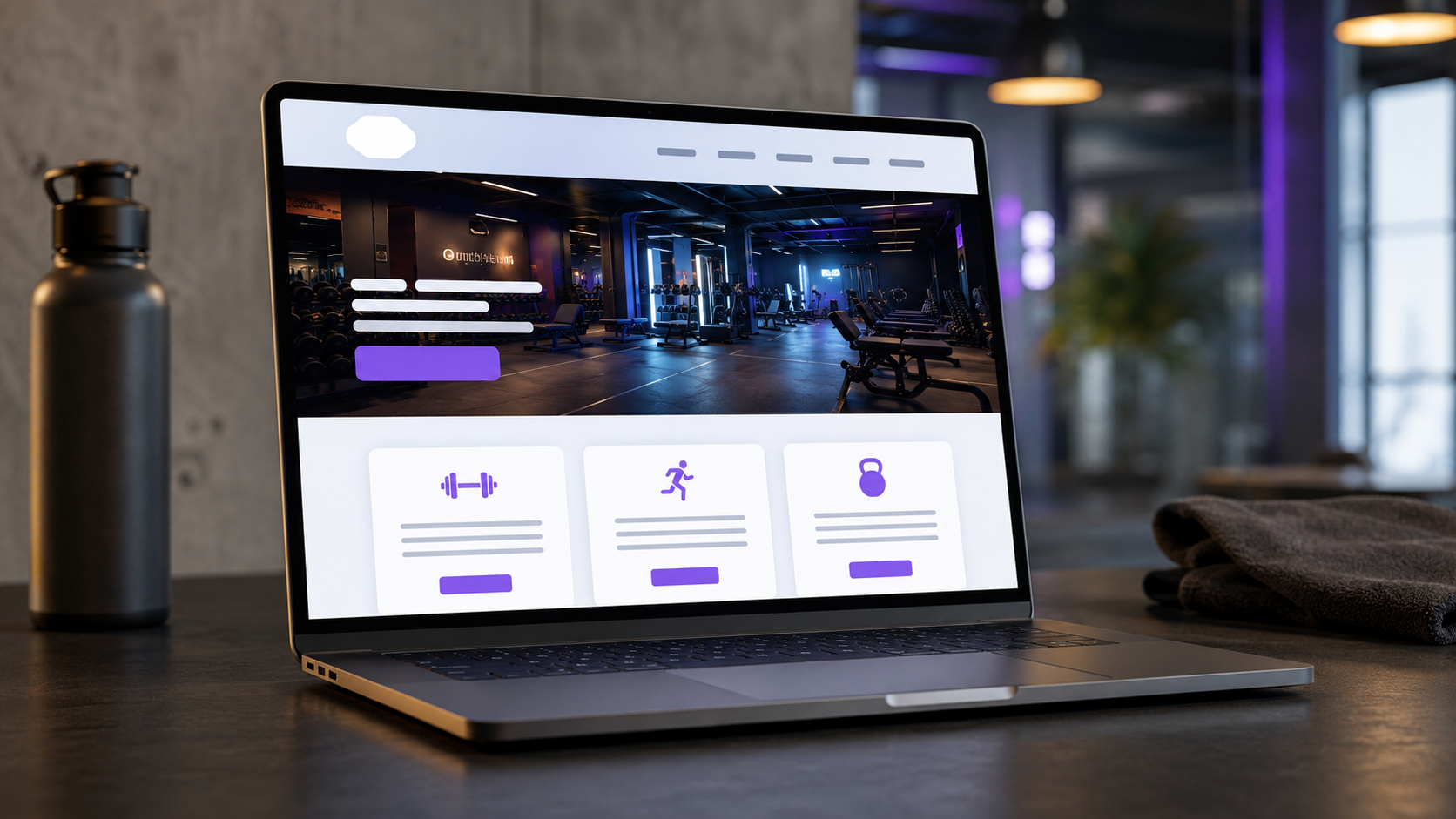 Modelo ilustrativo de site para academia